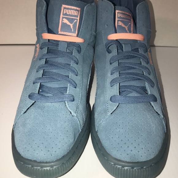 Puma Suede Pink Dolphin Collab Blue Pink Men Shoes - Picture 2 of 8